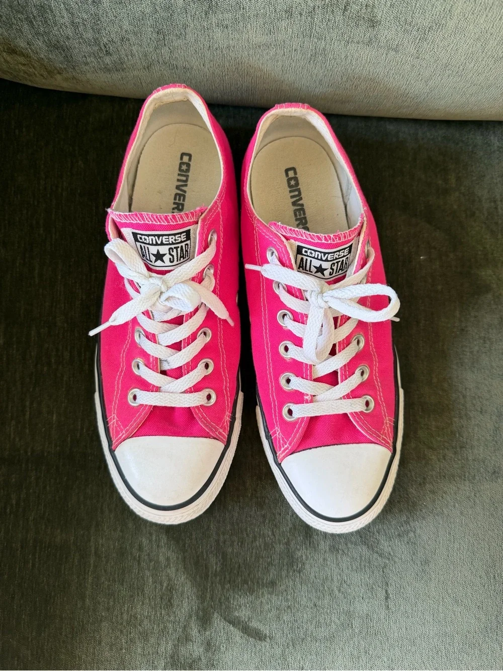 Converse Low Top Sneakers - Bright Pink and White - Picture 5 of 6